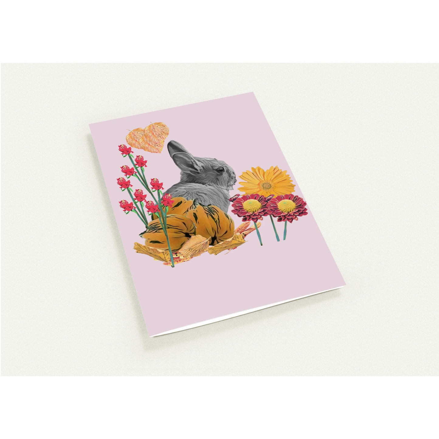 cute-rabbit-pumpkin-themed-greeting-cards-pack-of-10-personalized-cards - front view