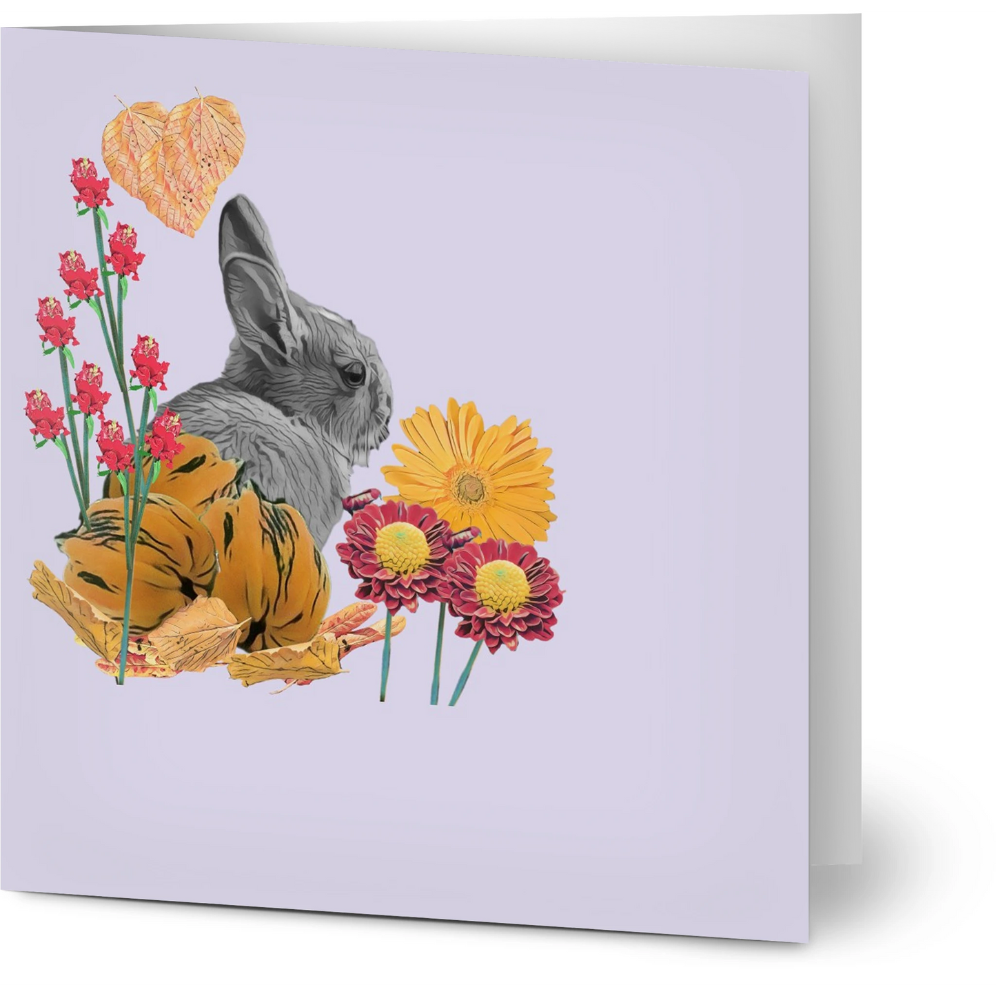 cute-rabbit-pumpkin-themed-greeting-cards-pack-of-10-personalized-cards - front view