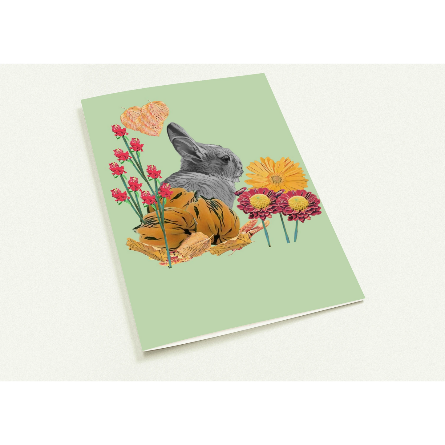 cute-rabbit-pumpkin-themed-greeting-cards-pack-of-10-personalized-cards - front view