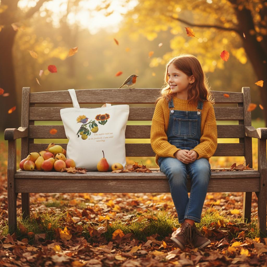 eco-conscious-tote-bag-with-dreamy-robin-and-per-tree-design-100-cotton - front view