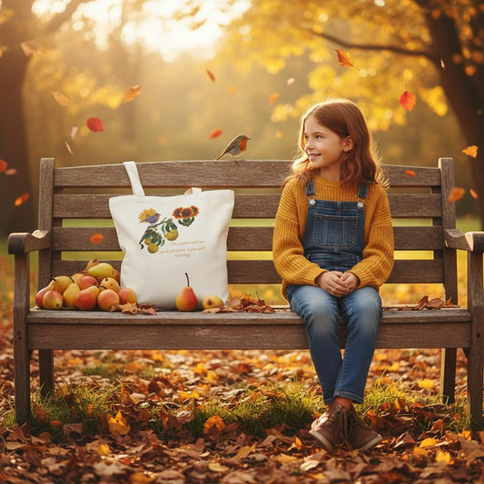 eco-conscious-tote-bag-with-dreamy-robin-and-per-tree-design-100-cotton - front view