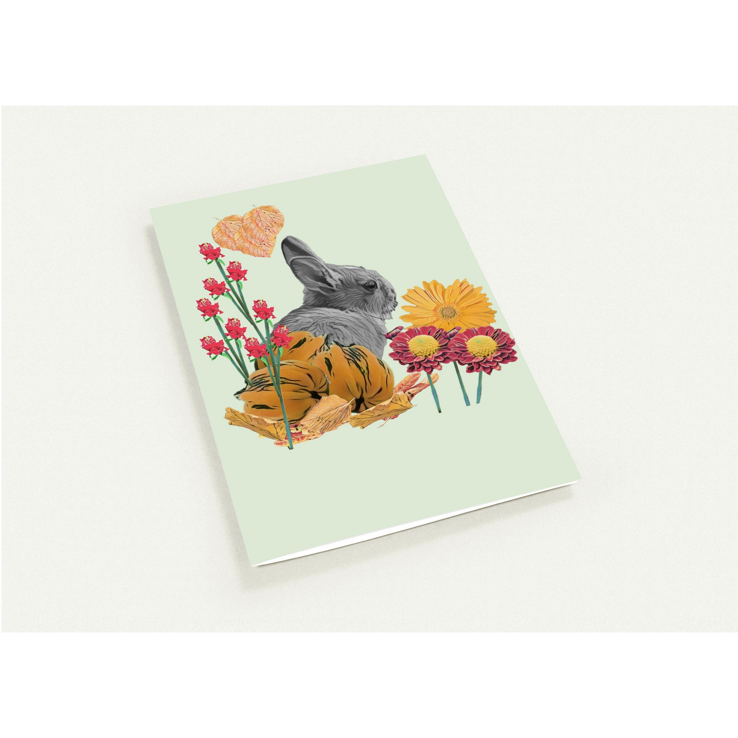 cute-rabbit-pumpkin-themed-greeting-cards-pack-of-10-personalized-cards - front view