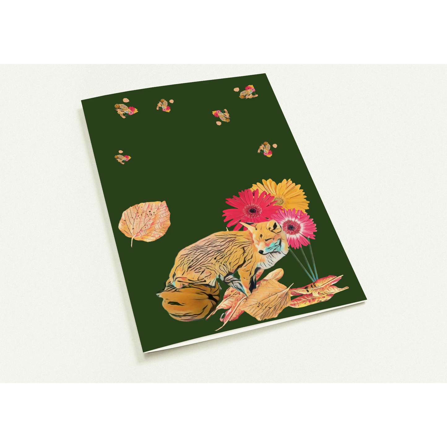 light-blues-autumnal-fox-and-pumpkin-greeting-cards-pack-of-10-cozy-designs - front view