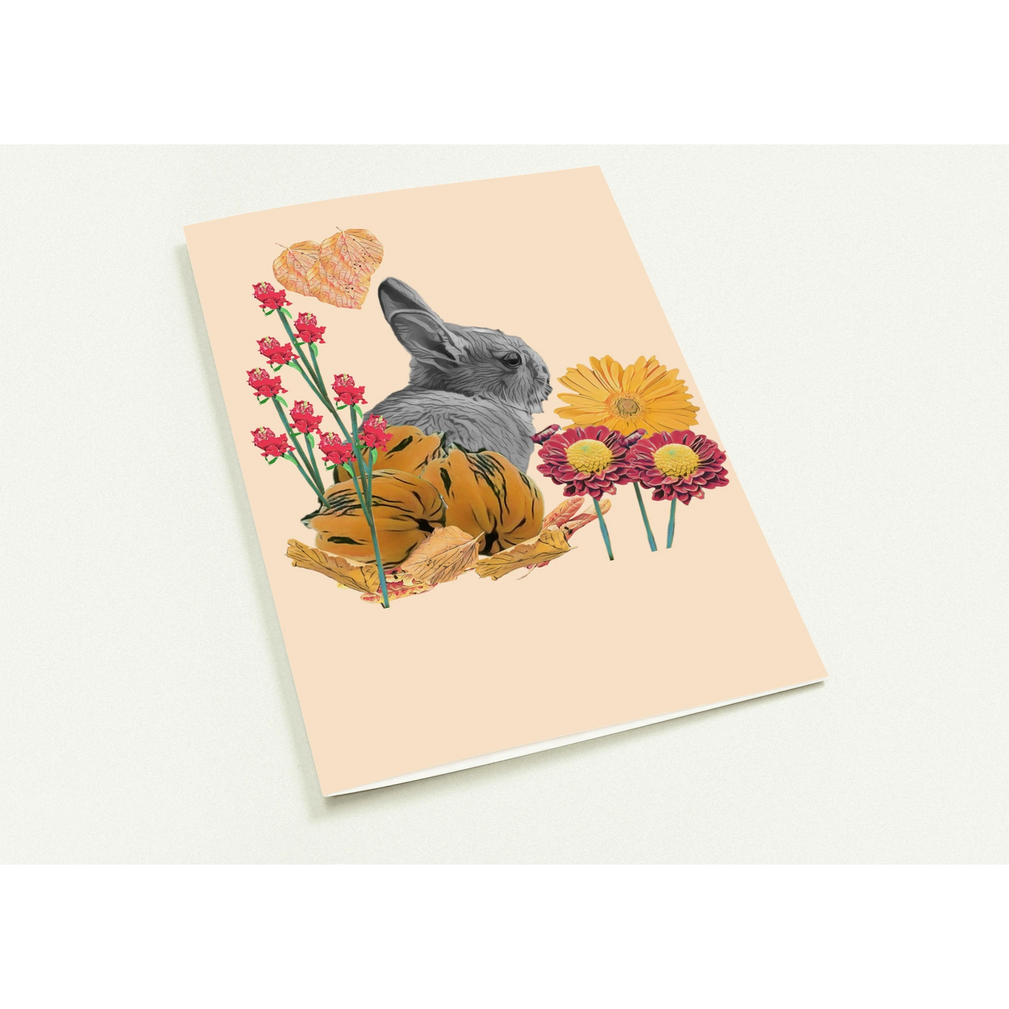 cute-rabbit-pumpkin-themed-greeting-cards-pack-of-10-personalized-cards - front view