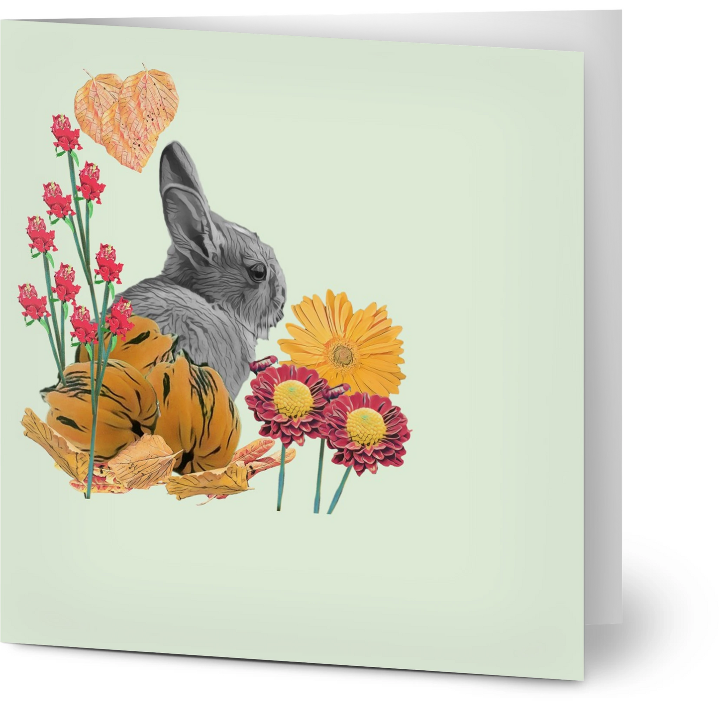 cute-rabbit-pumpkin-themed-greeting-cards-pack-of-10-personalized-cards - front view
