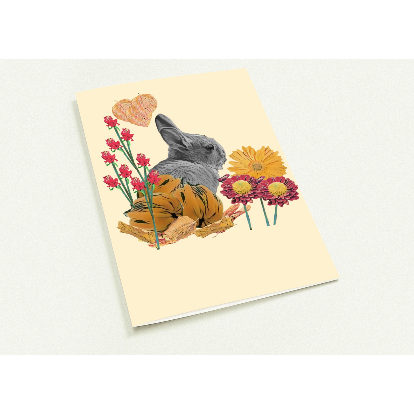 cute-rabbit-pumpkin-themed-greeting-cards-pack-of-10-personalized-cards - front view