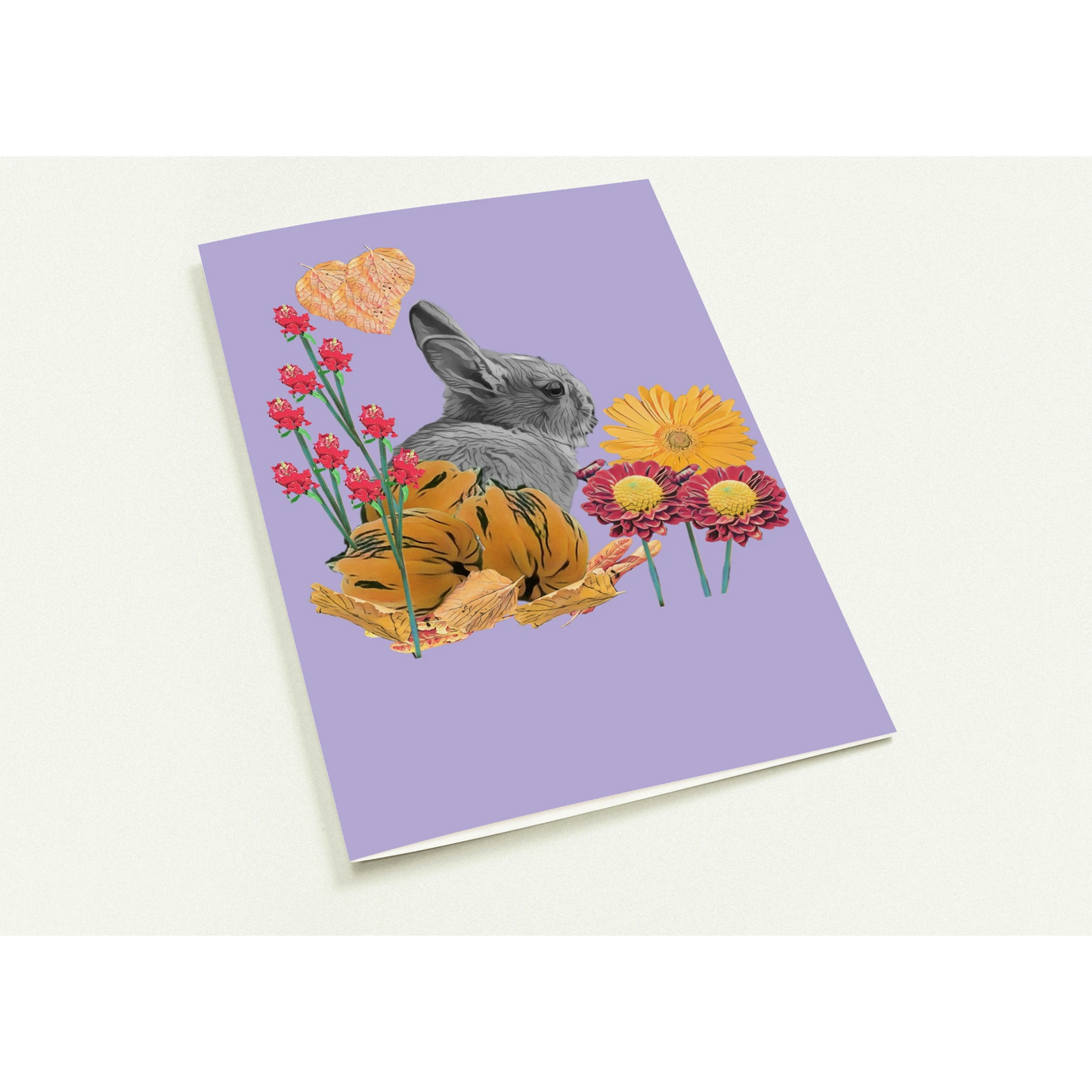 cute-rabbit-pumpkin-themed-greeting-cards-pack-of-10-personalized-cards - front view