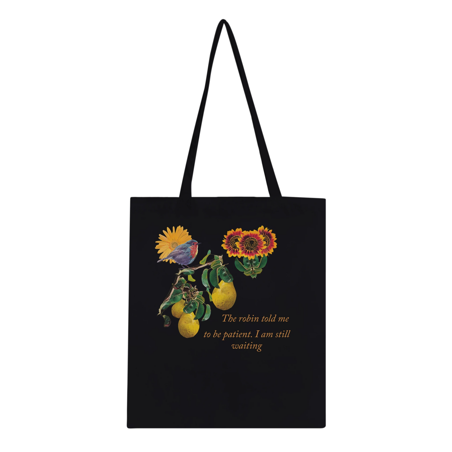 eco-conscious-tote-bag-with-dreamy-robin-and-per-tree-design-100-cotton - front view