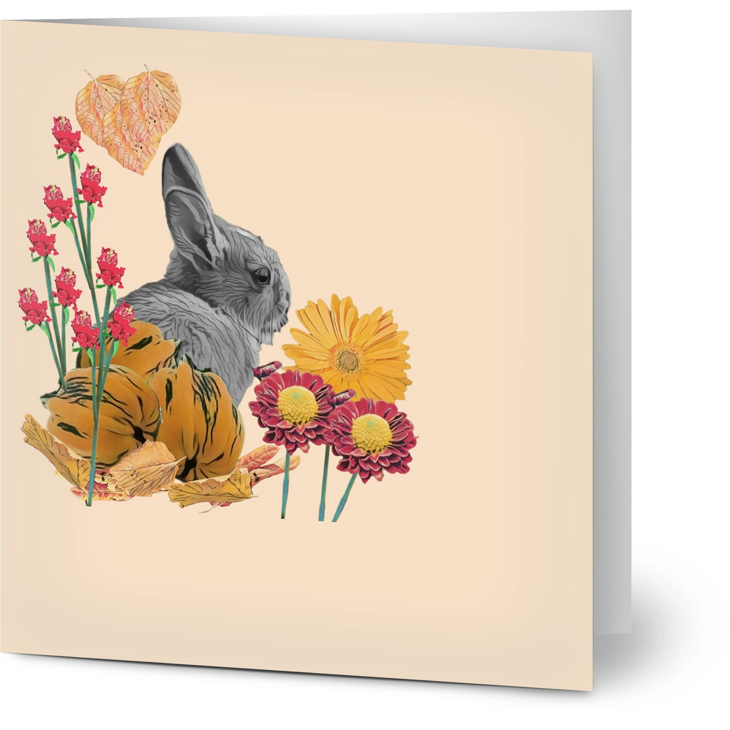 cute-rabbit-pumpkin-themed-greeting-cards-pack-of-10-personalized-cards - front view