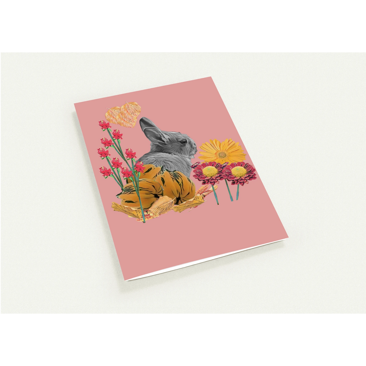 cute-rabbit-pumpkin-themed-greeting-cards-pack-of-10-personalized-cards - front view