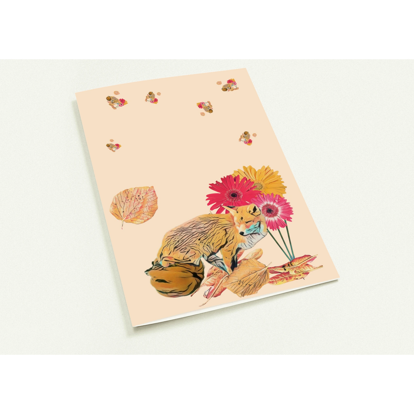 light-blues-autumnal-fox-and-pumpkin-greeting-cards-pack-of-10-cozy-designs - front view