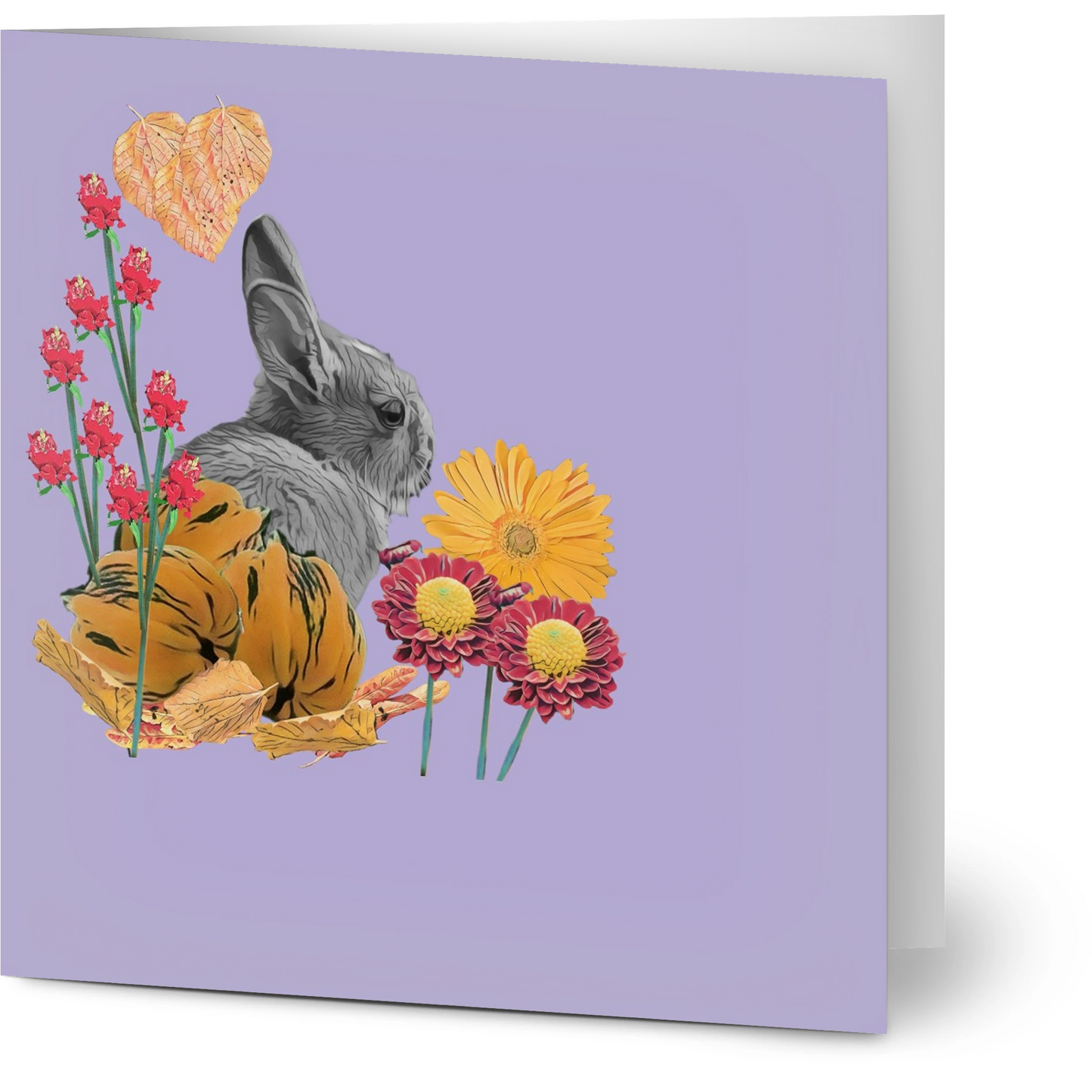cute-rabbit-pumpkin-themed-greeting-cards-pack-of-10-personalized-cards - front view