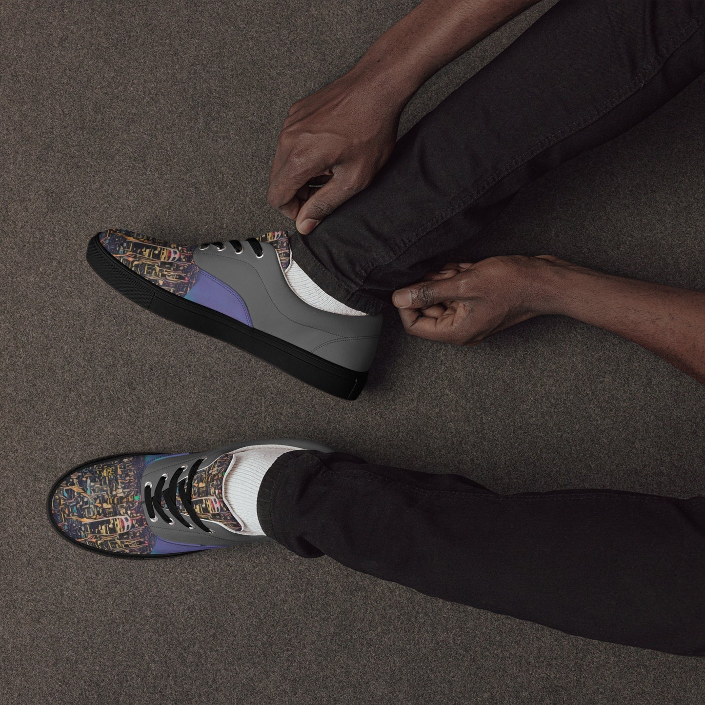 men-s-london-walkie-talkie-cityscape-lace-up-shoes - front view